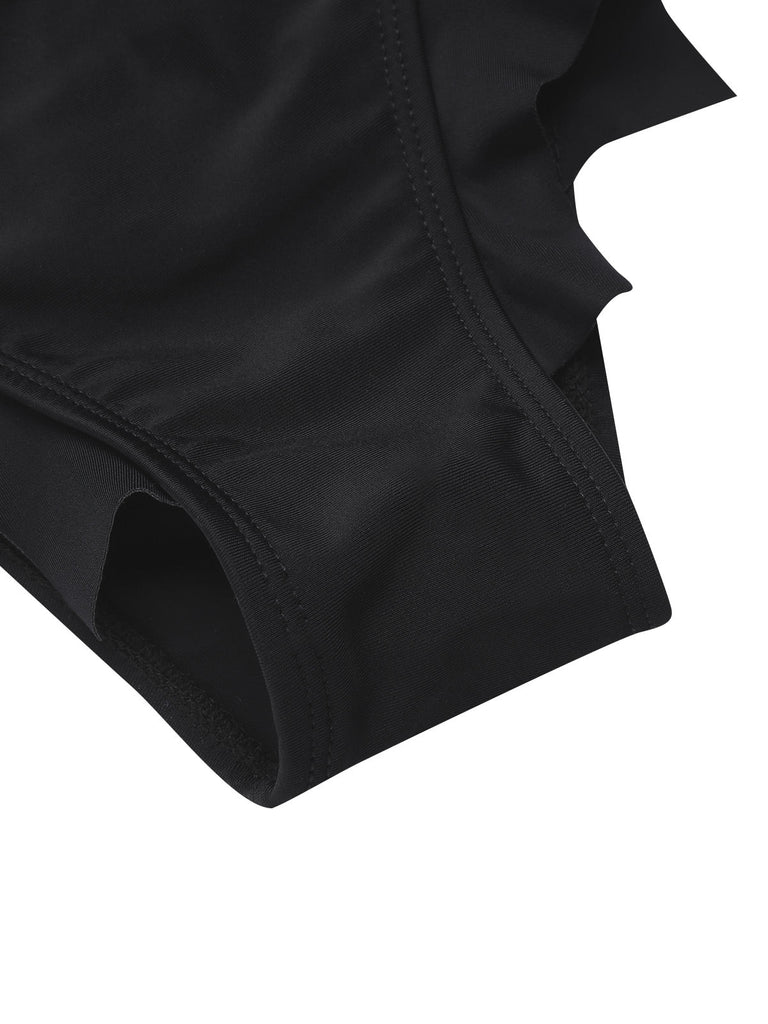 Set bikini gotico con ali di pipistrello nero anni '80