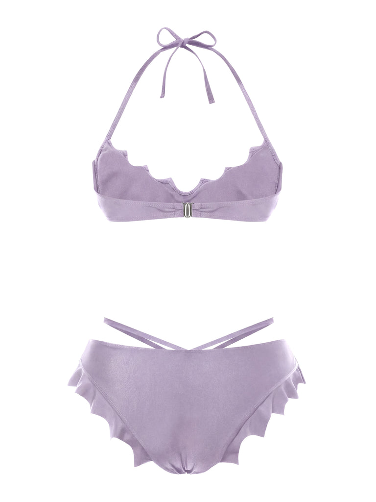 Set bikini gotico con ali di pipistrello nero anni '80