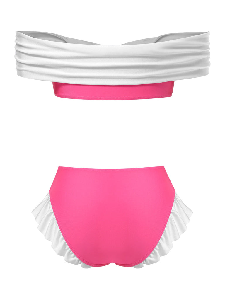 Set bikini da principessa gioielli rosa pesca anni '70
