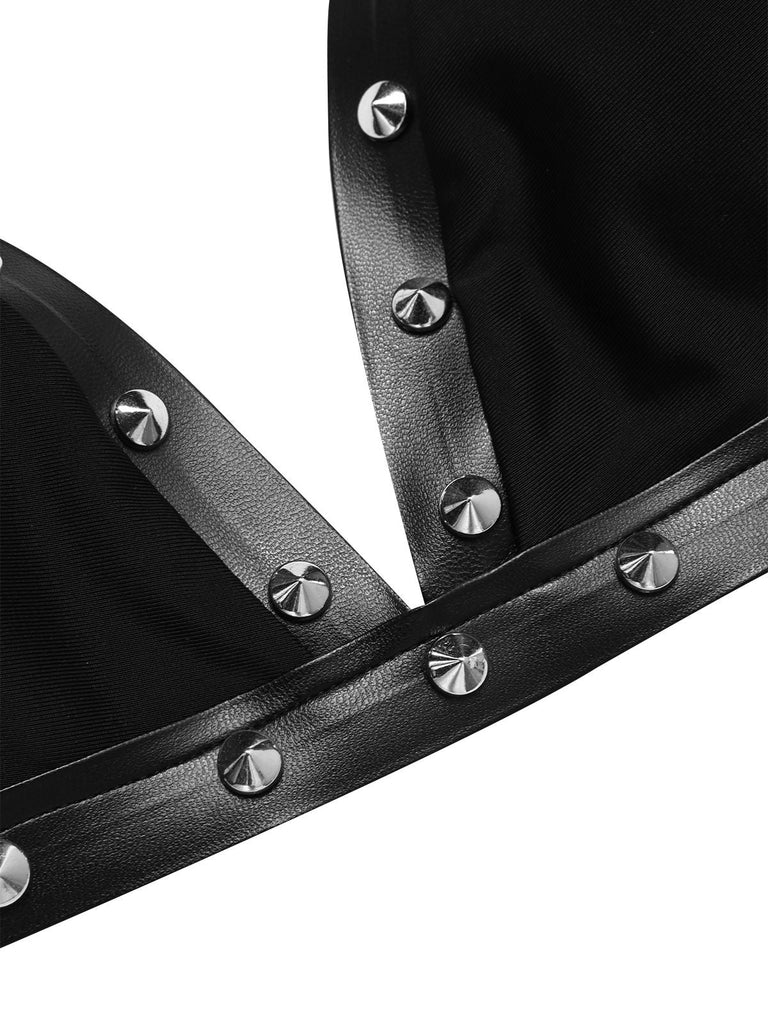 [Prevendita] Set bikini gotico borchie e ragnatela nero anni '80