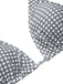 Set bikini plaid scollo all'americana grigio e bianco anni '40