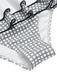 Set bikini plaid scollo all'americana grigio e bianco anni '40