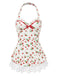 [Prevendita] Costumi intero in pizzo e fragola con fiocco anni '50