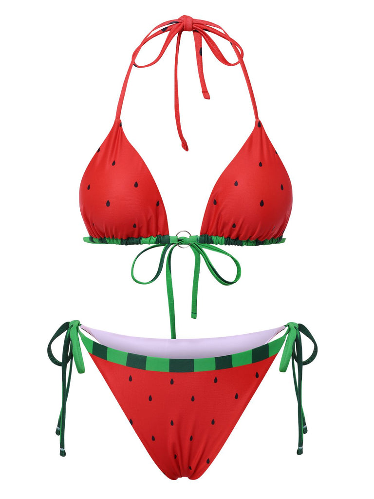 Set bikini anguria e fiocco rosso anni '60