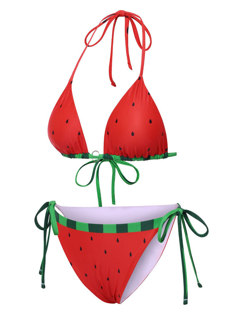 Set bikini anguria e fiocco rosso anni '60