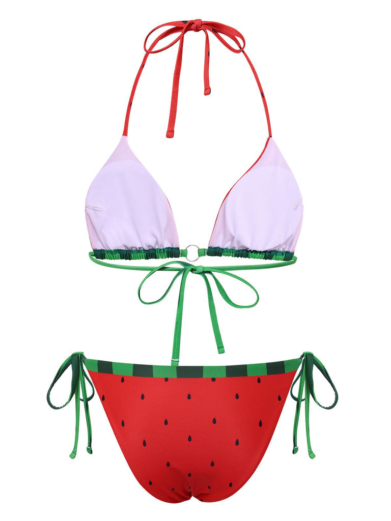 Set bikini anguria e fiocco rosso anni '60