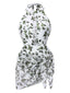2PCS Costumi intero e copricostume con foglie verde anni '30