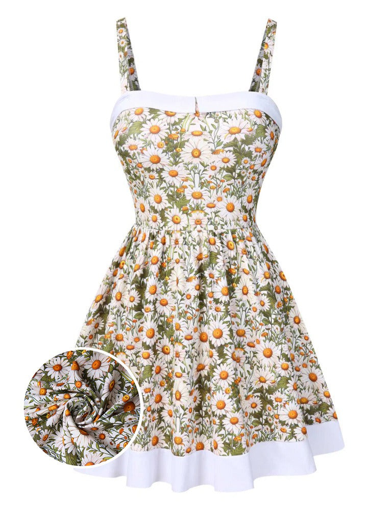 Costumi intero margherite con spalline sottili anni '50