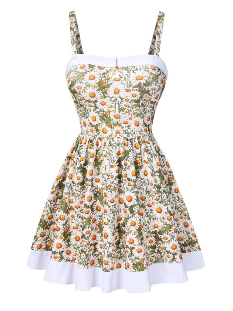 Costumi intero margherite con spalline sottili anni '50