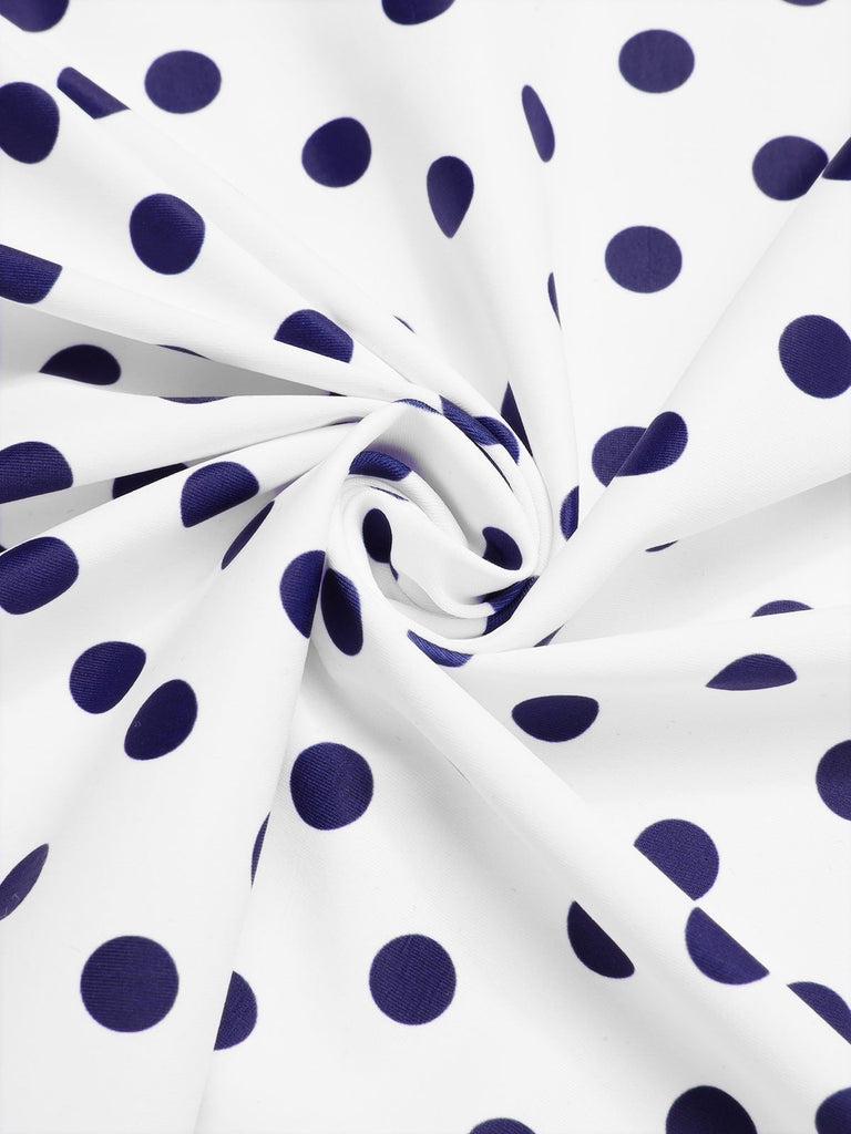 [Prevendita] Costumi intero a pois con scollo all'americana blu anni '40