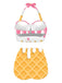 Bikini cono gelato con scollo all'americanae bianco anni '70