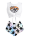 Set tankini con spiaggia e scheletro nero anni '80