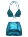 Bikini metallizzato con scollo all'americana anni '70