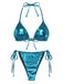 Bikini metallizzato con scollo all'americana anni '70