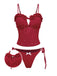 Tankini rosso anni '60 con volant e ricami