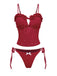 Tankini rosso anni '60 con volant e ricami