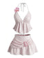 Costumi Anni '80 Paillettes 3D Floreale e Dettaglio Fibbia