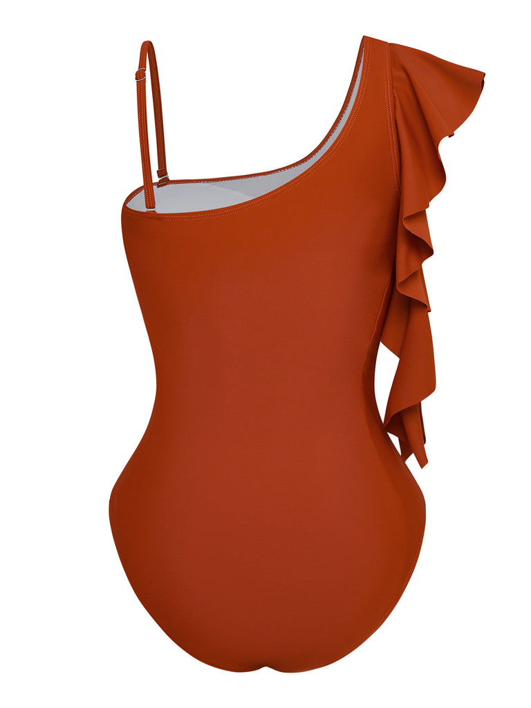 Costume Intero con Scollo Asimmetrico e Volant Anni '40 3