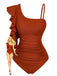 Costume Intero con Scollo Asimmetrico e Volant Anni '40