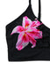 Set Tankini Nero a Fiori con Fibbia in Metallo Anni '40 5