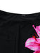 Set Tankini Nero a Fiori con Fibbia in Metallo Anni '40 6