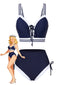 [Prevendita] Bikini a righe stile nautico con lacci blu anni '40