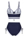 [Prevendita] Bikini a righe stile nautico con lacci blu anni '40