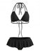Set Bikini Nero con Volant con Allacciatura a Pois Anni '50 2