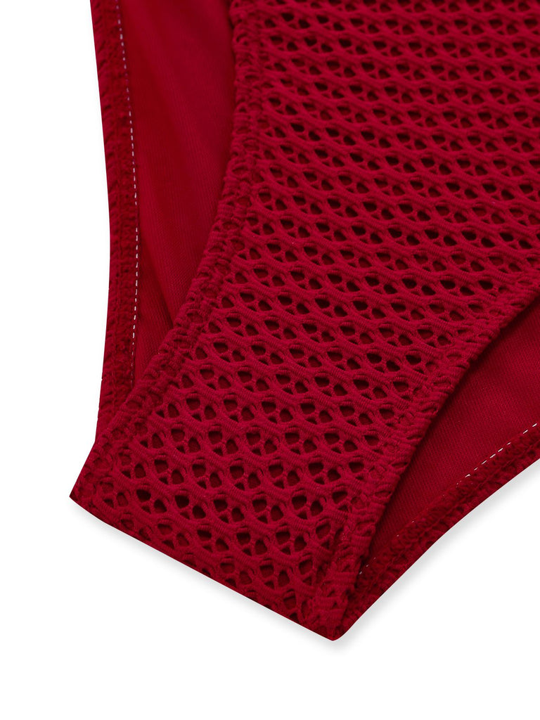 [Prevendita] Costumi con scollo a V profondo e top in rete all'uncinetto anni '50