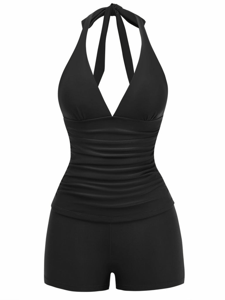 Set Tankini con Allacciatura all'Americana e Pantaloncino Anni '40 2