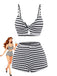 Set Bikini Bianco e Nero Colorblock Vintage Anni '30