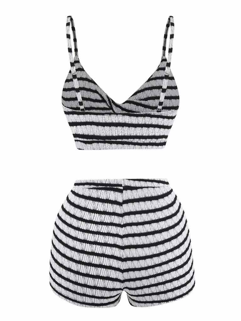 Set Bikini Bianco e Nero Colorblock Vintage Anni '30 2