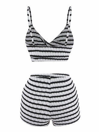 Set Bikini Bianco e Nero Colorblock Vintage Anni '30 2