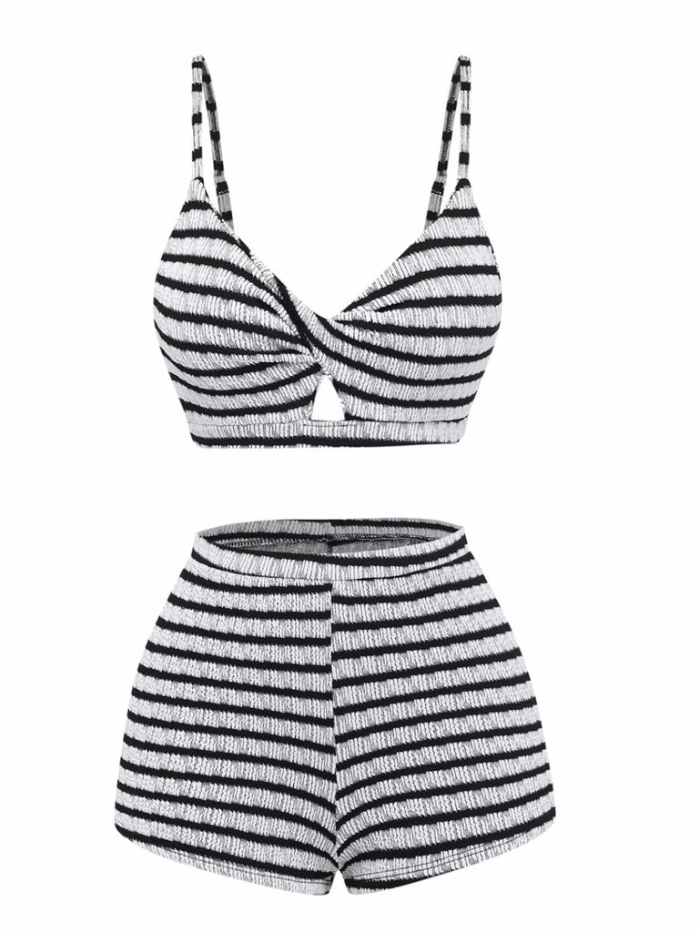Set Bikini Bianco e Nero Colorblock Vintage Anni '30 3