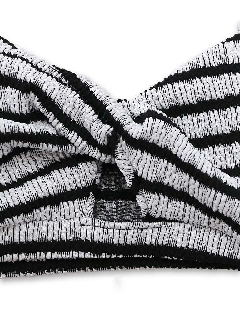 Set Bikini Bianco e Nero Colorblock Vintage Anni '30 6