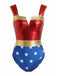 [Prevendita] Costume da Bagno Wonder Woman Star con Stampa - Multicolore Anni '70