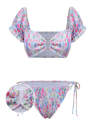 [Prevendita] Set Bikini Multicolore Floreale Arricciato Anni '40