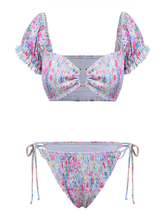 [Prevendita] Set Bikini Multicolore Floreale Arricciato Anni '40 2