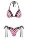Set Bikini Rosa Anni '40 a Pois con Pizzo