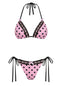 Set Bikini Rosa Anni '40 a Pois con Pizzo