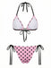 Set Bikini Rosa Anni '40 a Pois con Pizzo