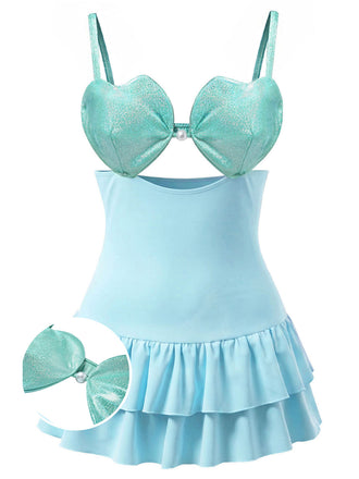 [Prevendita] Swimdress Azzurro con Intaglio a Cuore Anni '40
