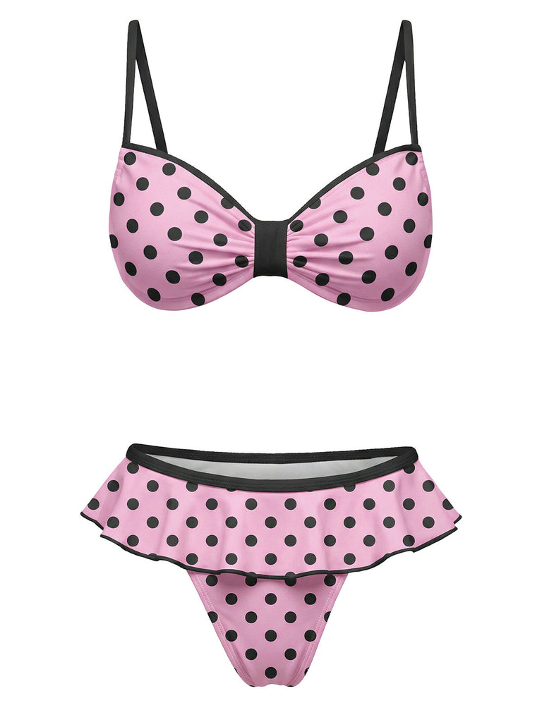 [Prevendita] Costume da Bagno a Pois - Rosa Pesca Anni '40