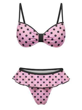 [Prevendita] Costume da Bagno a Pois - Rosa Pesca Anni '40