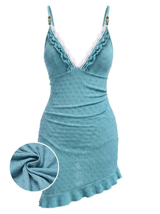 [Prevendita] Swimdress Turchese con Pizzo e Perline Anni '60