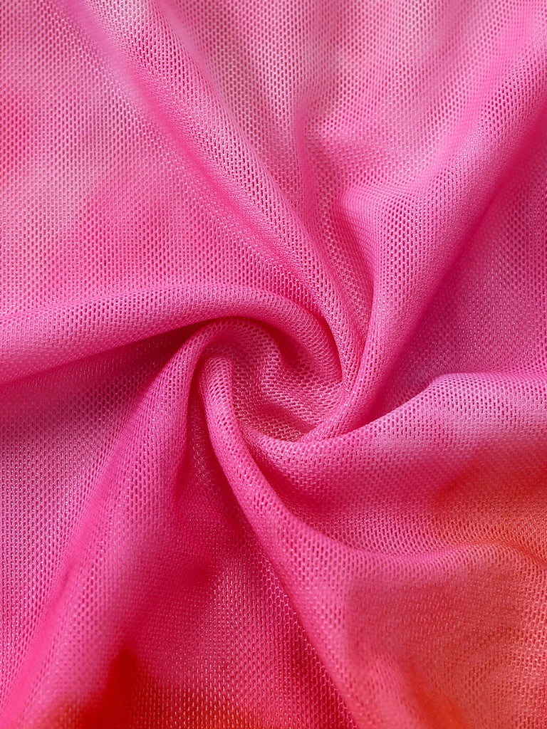 Pink 1950s Gradient Ombre Tankini Set 6