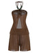 Brown 1940s Halter Solid Bikini & Cover Up Set 3