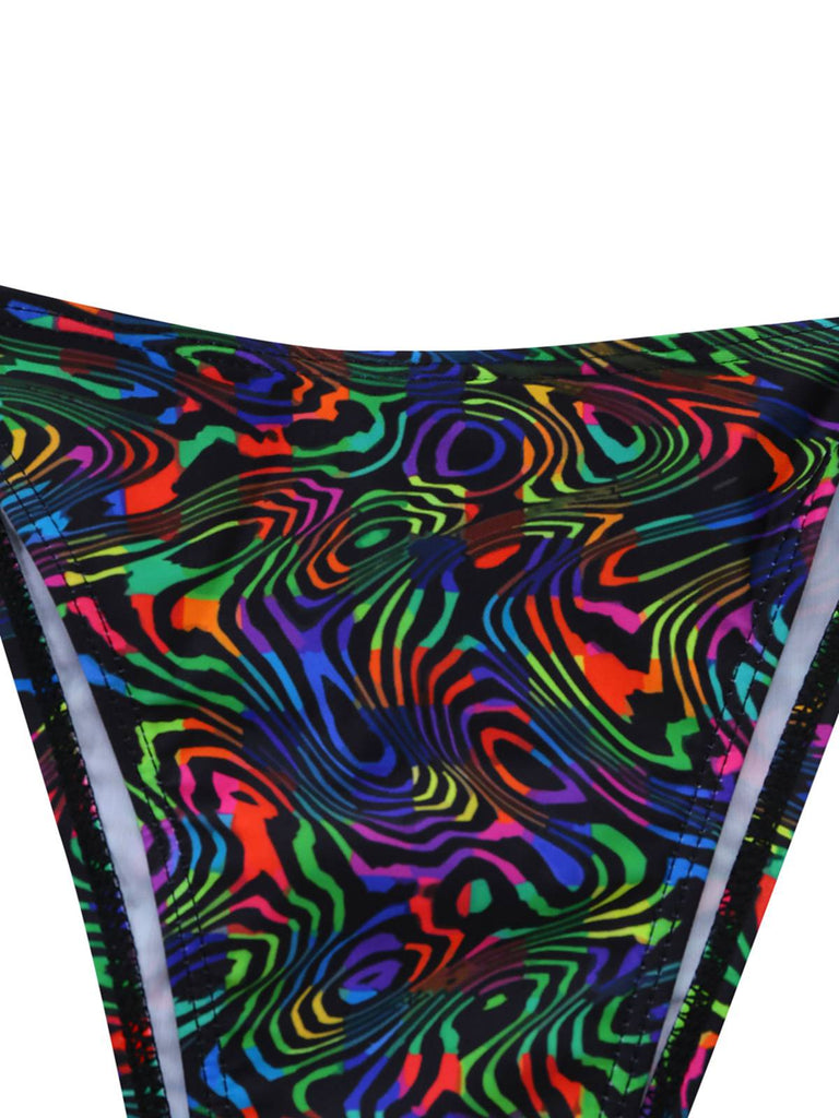 Costume da Bagno 2PCS Nero Camo & in Rete Crop Anni '60 7