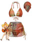 [Prevendita] Set Bikini Arancione Anni '60 Psichedelico a Pois in Rete