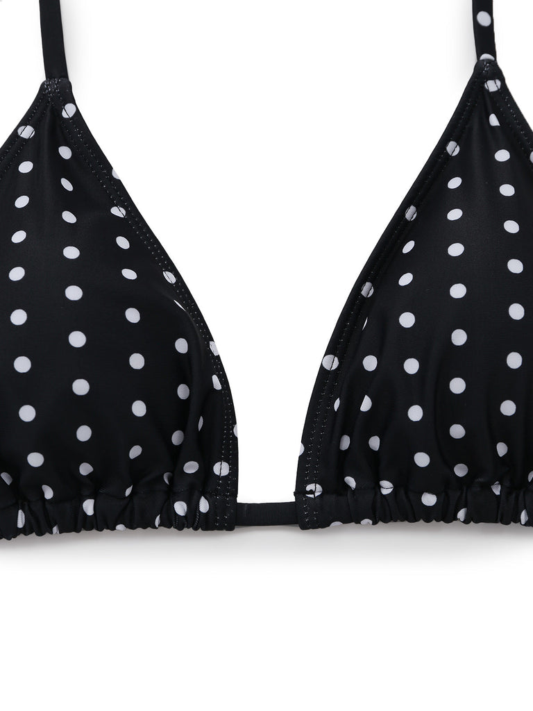 Black 1950s Ruched Tankini Set 3